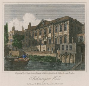 Fishmongers&39;Hall，伦敦泰晤士河上游街 作者 弗雷德里克·威尔顿·利奇菲尔德·斯托克代尔