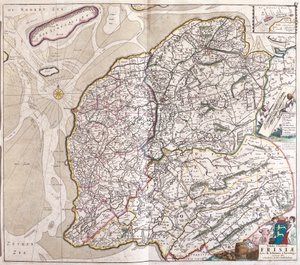 弗里斯兰（德国）地图（蚀刻画 作者 弗雷德里克·德·威特