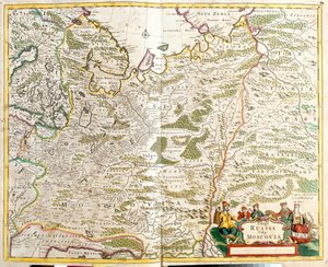Map of Russia, around Moscow city (etching 作者 弗雷德里克·德·威特