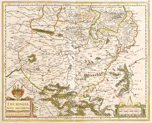 Map of Thuringia (Germany) (etching 作者 弗雷德里克·德·威特