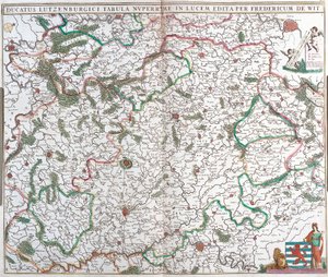 Map of the Duche of Luxembourg (etching 作者 弗雷德里克·德·威特