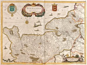 Map of the Duche of Normandy (France) (etching 作者 弗雷德里克·德·威特