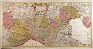 意大利北部。地图由Frederik de Wit绘制，阿姆斯特丹，铜版画。1705 作者 弗雷德里克·德·威特