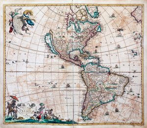 Novissima et totius Americae accurate descriptio，Frederik de Wit（1629或1630-1706）的美洲和太平洋地图，阿姆斯特丹 作者 弗雷德里克·德·威特