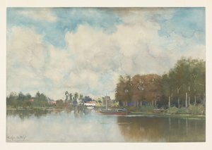 荷兰运河 作者 Fredericus Jacobus van Rossum du Chattel（艺术家签名）