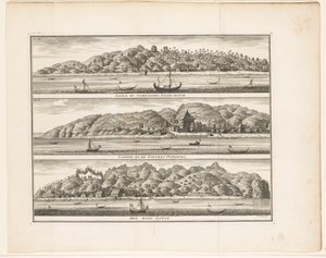 塞拉姆的各种 VOC 防御工事
Laäla by Compagnies Sagoe-bosch / Loehoe, and the Fortresses Overburg / The village of Saway（标题见实物）