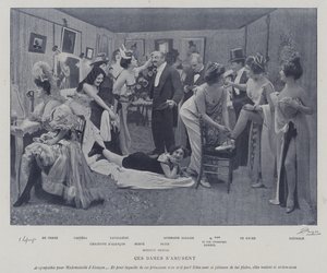 Actresses amusing themselves in the dressing rooms of the Theatre des Varietes, Paris (b/w photo) 作者 法国摄影师