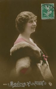 Bonne Annee。法国新年快乐明信片于1913年寄出。 作者 法国摄影师