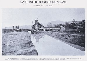 巴拿马大洋运河，La Culebra 工程（黑白照片） 作者 法国摄影师