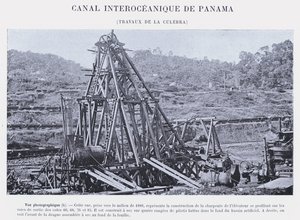 巴拿马大洋运河，La Culebra 工程（黑白照片） 作者 法国摄影师