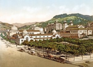 赌场和浴场，La Bourboule，法国，酒吧。 1890-1900 作者 法国摄影师