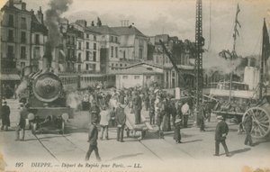从迪耶普出发的巴黎快车。明信片于1913年寄出。 作者 法国摄影师