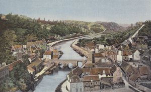 Dinan和Inferior Rance，从Lanvallay的viadue采取的看法 作者 法国摄影师