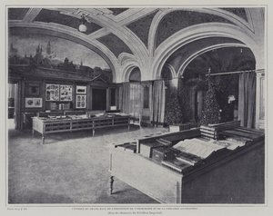 Entrance to the grand hall of the exhibition of printing and books in the German pavilion at the Exposition Universelle 1900, Paris (b/w photo) 作者 法国摄影师