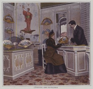 Fans at Duvelleroy, Paris (colour photo) 作者 法国摄影师