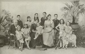 费迪南德·德·莱塞普斯和他的妻子和孩子（黑白照片） 作者 法国摄影师