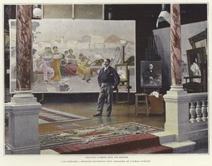 Francois Flameng在他的工作室 作者 法国摄影师