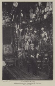 French painter Jules Badin, Manager of the Beauvais Tapestry Manufacture, in his workshop (b/w photo) 作者 法国摄影师