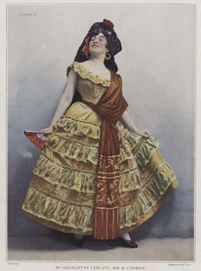 Georgette Leblanc饰演卡门，1899年（彩色照片） 作者 French Photographer