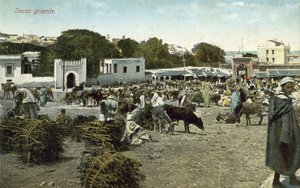 Grand Socco, Tangier, Morocco (colour photo) 作者 法国摄影师