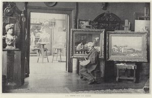 Jean-Leon Gerome在他的工作室里 作者 法国摄影师