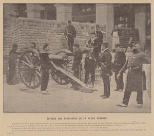巴黎公社，Defense Des Barricades De La Place Vendome（黑白照片） 作者 法国摄影师