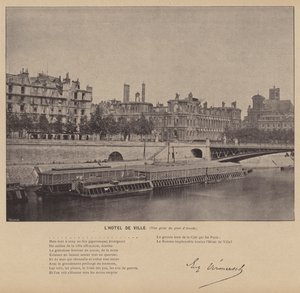 巴黎公社，市政厅，从 Pont d
