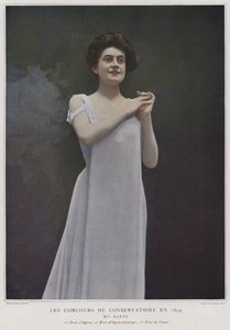 Mademoiselle Hatto，1899年巴黎音乐学院比赛的获奖歌手（彩色照片）