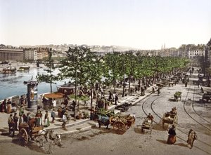 圣安东尼市场，QuaydesCélestins，里昂，c.1900 作者 法国摄影师