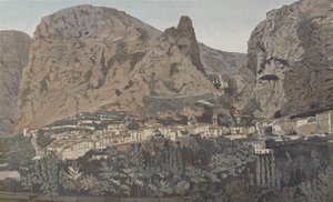 Moustiers-Sainte-Marie，全景和波伏瓦的ND教堂 作者 法国摄影师