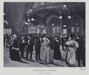 Outside the Theatre du Vaudeville, Paris, during the interval (b/w photo) 作者 法国摄影师