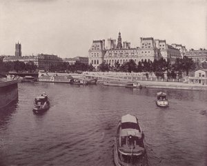 Paris: Hotel de Ville, from the River Side (b/w photo) 作者 法国摄影师