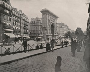 巴黎：Porte St Denis，午餐时间（黑白照片） 作者 法国摄影师