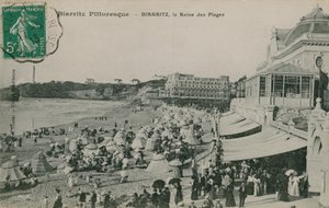 风景如画的比亚里茨 - 比亚里茨，海滩女王。明信片于1913年寄出。 作者 法国摄影师