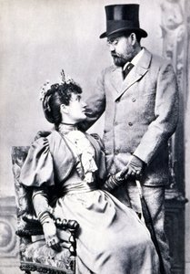 埃米尔·佐拉 (Emile Zola) 和珍妮·罗泽罗 (Jeanne Rozerot) 的肖像 作者 法国摄影师
