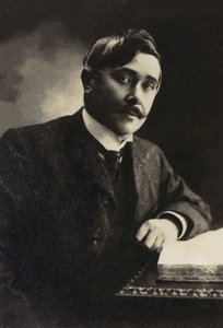 莫里斯·梅特林克 (1862-1949) 的肖像，剧作家、散文家、比利时法语诗人。 作者 法国摄影师
