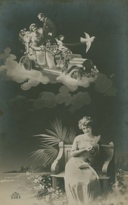 读一封信和做白日梦关于婚姻的一个少妇的明信片，在1913年被送 作者 法国摄影师
