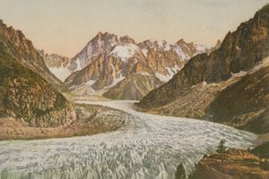 山和冰川风景看法。明信片于1913年寄出。 作者 法国摄影师