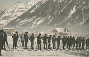 Ski Instructors at Chamonix (colour photo) 作者 法国摄影师
