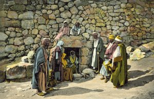 Tomb of Lazarus, Bethany, Palestine (colour photo) 作者 法国摄影师