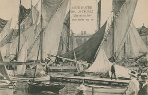 端口的看法与帆船的，圣特罗佩，彻特dAzur。明信片于1913年寄出。 作者 法国摄影师