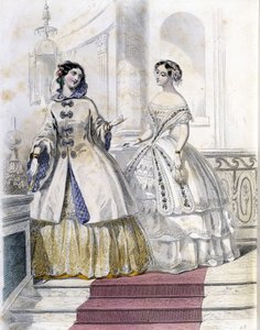2位时尚女性--载于1852年《Demiselles杂志》。 作者 法语学校