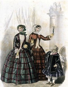 2个女人和一个女孩--载于1852年的《Demiselles杂志》。 作者 法语学校