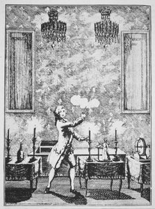 1659年发表的“魔法史”中的一部分，展示了1650年Decremps对La magie Blanche devoilee的谴责 作者 法语学校