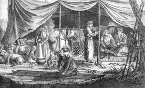 一群库尔德游牧民族，来自Gaspard Drouville的Voyage en Perse，于1825年出版 作者 法语学校