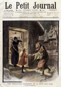 国王节的感人传统：穷人的份额--载于1908年1月12日的《小报》（雕刻版）。 作者 法语学校