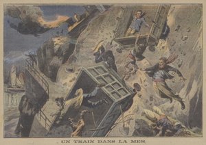一列坠海的火车（彩色石版画） 作者 法语学校