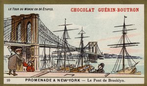 A walk in New York - the Brooklyn Bridge (chromolitho) 作者 法语学校