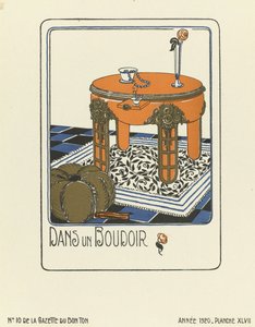 Dans un Boudoir》广告，1920 年出版（模板印刷品） 作者 法语学校