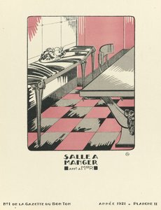 Salle a Manger "广告，1921 年出版（pochoir 印刷品） 作者 法语学校
